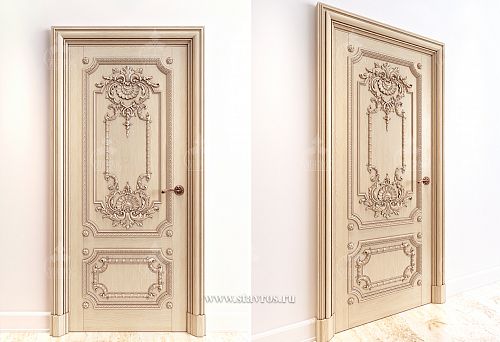 Дверь из массива ясеня в стиле скандинавского интерьера